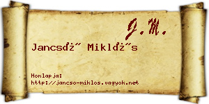 Jancsó Miklós névjegykártya
