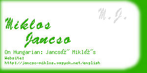 miklos jancso business card